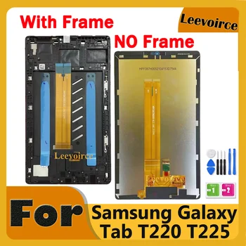 Com Moldura de Tela Para Samsung Galaxy Tab A7 Lite LCD Touch Screen Digitalizador Assembly Completo Para Substituir SM-T225 SM-T220 T220 T225