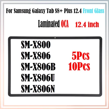 5Pcs 10Pcs Para Samsung Galaxy Tab S8+ Plus X800 SM-X800 X806/B/U/N Frontal LCD da Tela de Toque Lente Externa de Painel de Vidro Com Cola OCA