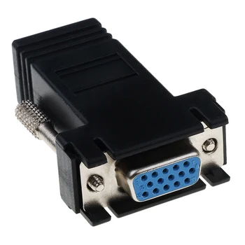 Ethernet RJ45, VGA Extensão Extensor de Cabo de sexo Masculino ou Feminino Para Lan Cat5, Cat5e Adaptador para PC Portátil Projetor Monitor