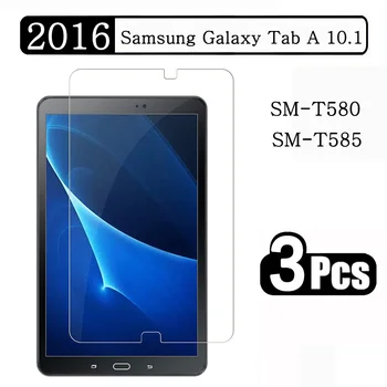(3 Pacotes) de Vidro Temperado Para Samsung Galaxy Tab de UM ecrã de 10.1 2016 SM-T580 SM-T585 T580 T585 Anti-risco Tablet Protetor de Tela do Filme