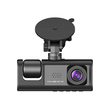 3 Canal da Câmera do Carro DVR 1080P , Traço Câmera de 3 Vias Carro Câmera com INFRAVERMELHO de Visão Noturna, Gravação de Loop, Monitor de Estacionamento