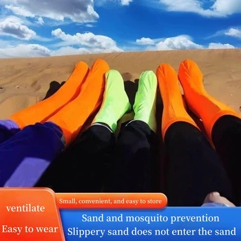 Areia-prova de Sapato Cobre Homens Exterior Deserto Trekking de Alta Barril Elástica de Alta antiderrapante Crianças Jogar Areia-Tampas para os pés Na Praia