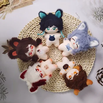 10CM Jogo de Anime Genshin Impacto Cosplay Zhongli Kamisato Ayato Kaedehara Kazuha Hu Tao Macio Adorável Boneca Bonito Presente de Natal