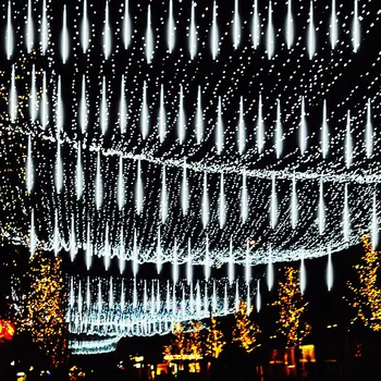 2024 30/50cm LED chuva de Meteoros de Fadas Cadeia Garland Cortina de Luzes de Natal, Decoração de Casamento ao ar livre Rua Jardim Decoração Navidad