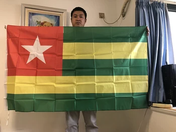 CÉU da BANDEIRA do Togo Bandeira 90X150cm de Poliéster de alta qualidade de suspensão República Togolesa Bandeiras Nacionais Decoração Interior e Exterior