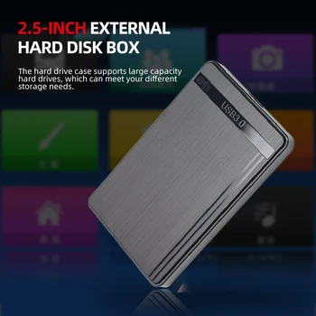 2,5 Polegadas Unidade de disco Rígido Compartimento Externo USB3.0 SSD HDD Disco Rígido na Caixa de Alta Velocidade Plug and Play de Dispositivos de Armazenamento Portáteis