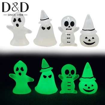 4Pcs/Set Luminosa Elfos Espírito de Abóbora Homem Diabo Decoração Crianças de Bebê Decoração de Casa de Bonecas de desenho animado Halloween Brinquedos