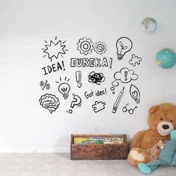 A criatividade do Cérebro Adesivo de Parede de Vinil, Decoração de Quarto de Crianças Meninos da Criança Dom Decalque Personalizado Mural