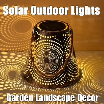 Energia Solar, Lâmpadas de Ferro de Arte ao ar livre LED Gramado Pátio com Jardim de Paisagem Atmosfera Varanda Decoração Portátil Projeção de Luzes