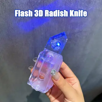 3D Flash Cenoura Gravitys Faca Fidget Brinquedos de Crianças Descompressões Empurre o Cartão de Pequeno Brinquedo Luminoso de Impressão 3D em Plástico de Cenoura Faca