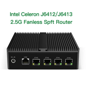 G30W sem ventilador Mini PC Firewall Appliance Celeron J6412 J6413 4x2.5GE Automação Industrial IoT Saúde de Suporte Linux Pfsense