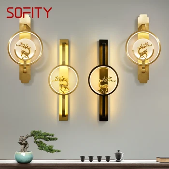 SOFITY de Bronze da Lâmpada de Parede LED Luxo Moderno Candeeiro de Luz da Decoração de Interiores Domésticos Quarto de Cabeceira, Sala de estar, Corredor de Lightin