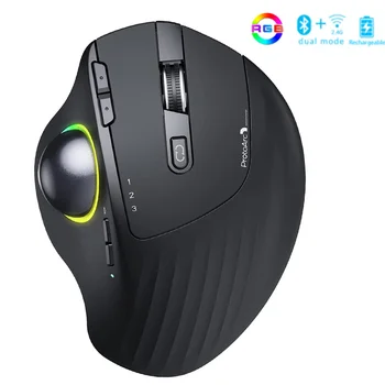 Seenda 2,4 G+ Bluetooth Mouse sem Fio Recarregável Trackball Mouse para Android Windows Mac Ergonômico Ratos Gaming Mause