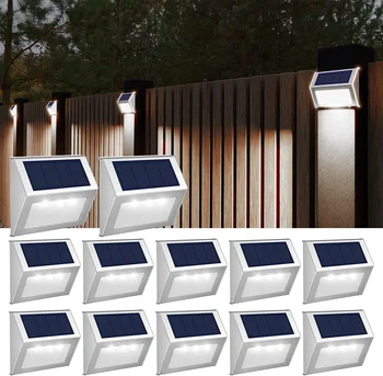 Energia Solar de aço inoxidável 3LED da escada lâmpada do pátio da lâmpada de parede, lâmpada de parede, lâmpada da cerca exterior lâmpada