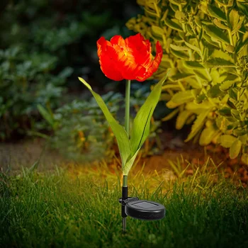 2pcs Tulip Flor de luz de Gramado IP65 600mAh Tulip Jardim ao ar livre Luzes de Férias Iluminação de Decoração de Casa para o Jardim Passarelas