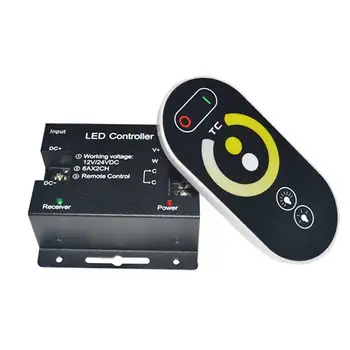 Painel de toque CCT Controlador de LED Dimmer DC 12V 24V Ferro Shell Remoto RF sem Fios Controlador de Temperatura de Cor Luzes LED Strip