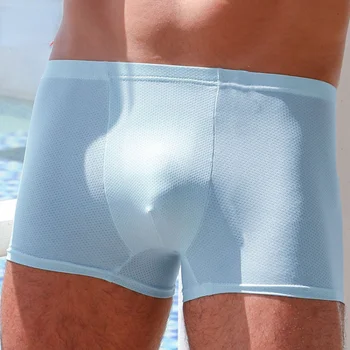Novo líquido de celebridades, homens de gelo malha olhos verão o gelo fresco respirável boxer lingerie sexy shorts homens