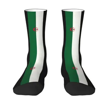 Argélia Listra Bandeira de Homens de Tripulação de Meias de Moda Unissex Impressão 3D Algerian Patriótica Vestir Meias