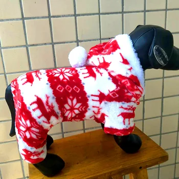 Novo Cão Roupas De Inverno Animal De Estimação Decoração De Natal Roupas De Cachorro Veludo Quente Camisola Com Capuz Para Criança Roupa Outwear Produtos Para Animais De Estimação Roupa