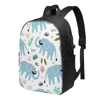 Elefante Bonito De Grande Capacidade Mochila Escolar Notebook Moda Impermeável Ajustável De Viagem Mochila De Esportes