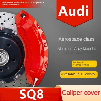 Para a Audi SQ8 Carro Pinça de Freio Tampa Frontal Traseira 3D Metal de Alumínio Kit de Roda Modificação Decoração de Ajuste de 2018 2019 2020