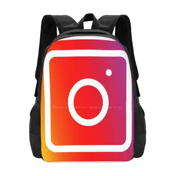 Instagram Logotipo / Ícone De Moda Design De Padrão De Viagens Laptop Escola De Mochila Saco De Mídia Social Instagram Logotipo Ícone De Alto Branco