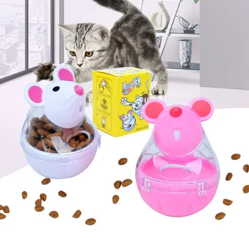 Brinquedo do animal de estimação Alimentos Vazamento Copo Alimentador de Tratar a Bola Rato Pequeno Bonito Brinquedos Brinquedo Interativo para Comida de Gato de Alimentação Lenta, Suprimentos