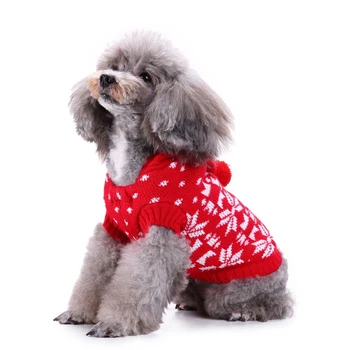 Cão de natal O Camisola com Decote em Roupas de Inverno Chihuahua floco de Neve Camisola de Cachorro de Estimação com Roupas Camisola de Roupas para Cães de Pequeno porte