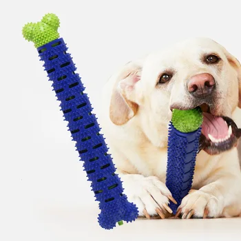 Brinquedo do cão de roer simulação osso molar vara cão escova de limpeza de som dentes interativo mordida resistente suprimentos para animais de estimação