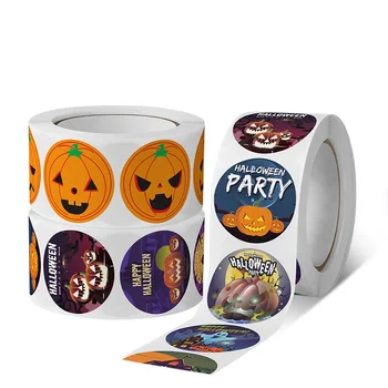 100-500pcs Nova Halloween Adesivos para Crianças Garoto Adesivos Photocard Decoração de Embalagens Pack Rolando Adesivos Rolo de Etiquetas