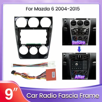 Navifly 2din de 9 Polegadas auto-Rádio Fáscias para Mazda 6 2004-2015 Moldura Painel DVD de Instalação do gps, mp5 Android Multimídia Player