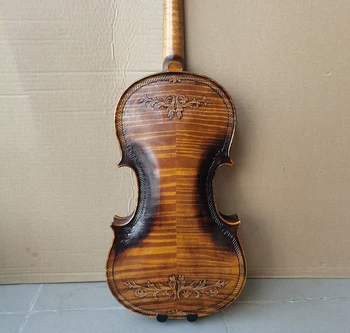 tom forte！Todas mão esculpida Violino 4/4 italiano retro café Profissional violino conjunto de instrumentos musicais de alta qualidade da caixa