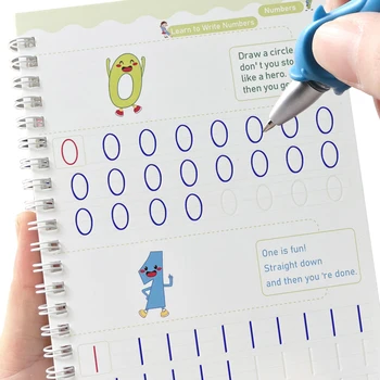 Magia Copybook inglês Frete Grátis Reutilizáveis Montessori Brinquedos Cadernos de Caneta Crianças a Escrever Adesivo Para Caligrafia