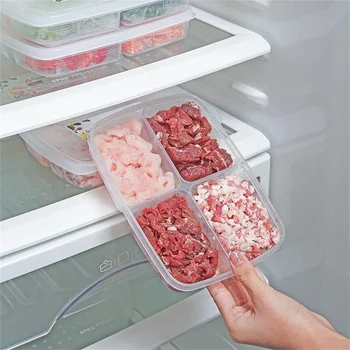 Cozinha 4 Grades De Alimentos De Frutas Caixa De Armazenamento Portáteis De Compartimento Congelador De Refrigerador Organizador Caixa De Sub-Carnes Embaladas A Cebola Titular