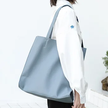 2023 nova moda lichia grão sacola simples, de grande capacidade bolsa de couro macio de cor sólida bolsa de ombro para as mulheres