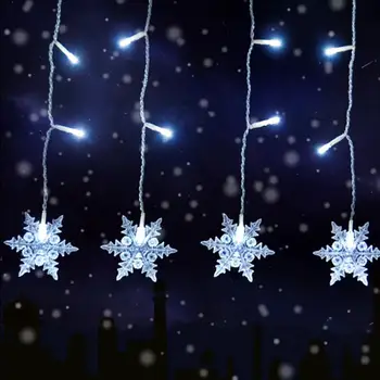 3.5 M de Natal, flocos de Neve LED Luzes de corda 8 Modos de Fadas Cortina de Luzes à prova d'água Para Festa de Casamento, Decoração de Natal