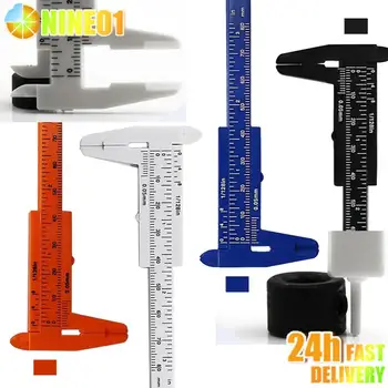 1PC Dupla Escala Regra de Plástico Vernier Caliper 0-80mm Aluno comparador de Micrômetro de Medição Régua de Diâmetro Interior Medidor de Profundidade