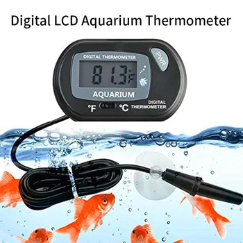 Ferramenta Com Peixes De Sucção Do Tanque, A Sonda De Temperatura Copa Do Aquário À Prova De Água Com Medição Digital Termômetro Do Sensor Sensor