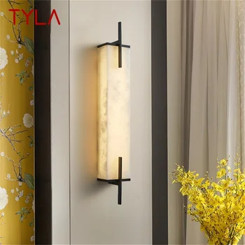 TYLA Bronze Interior Candeeiro de Parede Luzes do Quarto Moderno em Mármore de Luxo Lâmpada LED Design Varanda Para a Home do Corredor
