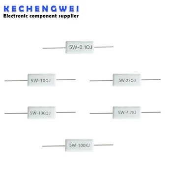 10pcs 5W 5% Resistor de Cimento Poder de Resistência 0.1 ~ 10K 0.1 0.5 R R 1R 10R 100R 0.22 0.33 0.5 1 2 5 8 10 15 20 25 30 100 1K 10K ohm