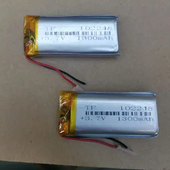 3,7 V 2 fios 102248 de lítio 1300mah bateria com a protecção bordo , usado para bluetooth MP4 1pcs/monte