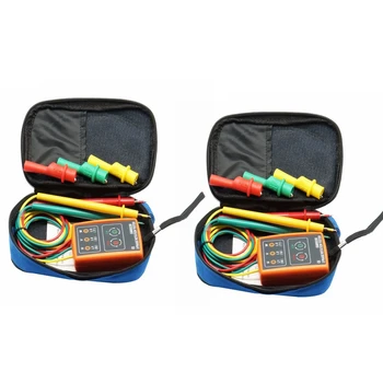 Grande Negócio 2X de 3 a Seqüência de Fase Rotação do Testador Indicador Detector de Medidor de alarme sonoro Com LED Portátil Bolsa TD-LED02