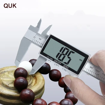 QUK Digital Pinça de Plástico Eletrônico Pinças de Aço Inoxidável 0-150mm Vernier Ferramentas de Medição Para o Lar, Ferramentas de Carpintaria Régua