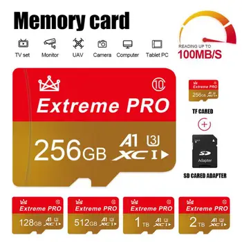 512/1TB Cartão de Memória Pro SD, Micro Cartão de 128 GB 256 GB de Memória Flash, Cartão de A1 V30 U3 Classe 10 Micro de Alta Velocidade TF Placa de Vídeo Para Telemóvel