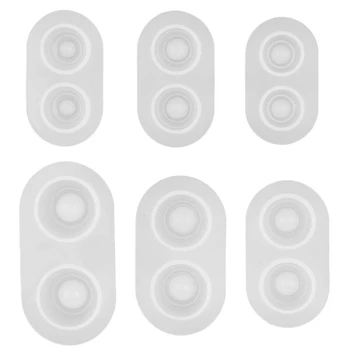 6 Tamanhos/Set Bjd Boneca Pesado Pupila do Olho Claro Molde de Silicone da Base de dados de Pressão de Diy Bjd Olho Materiais - 14X7mm, 16X6mm, 16X8mm, 18X9mm, 2