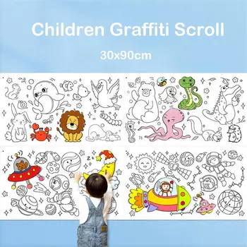 Desenho Adesivo Pequeno Artista em Branco para Colorir a Cor de Preenchimento Autocolante Papel de Aguarela de desenhos de Crianças de Deslocamento