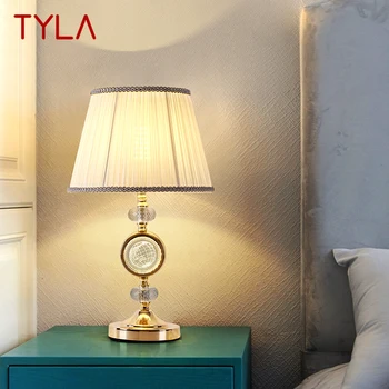 TYLA Moderna de Cristal da Lâmpada de Mesa LED Vintage Criativas de Decoração de Mesa de Luz de Fixação para Casa, Sala, Quarto-de-Cabeceira