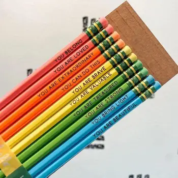 10pc de Inspiração Lápis HB Lápis de Madeira Lapices Com Borracha Para Estudantes e Crianças de Desenho Escrever Lapiz Para Estudantes Presentes