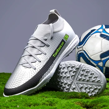 Nova Moda de Inicialização de Futebol TF Para Homens Chuteiras de Futsal Anti-colisão de cordões de Sapatos de Futebol resistência ao Impacto