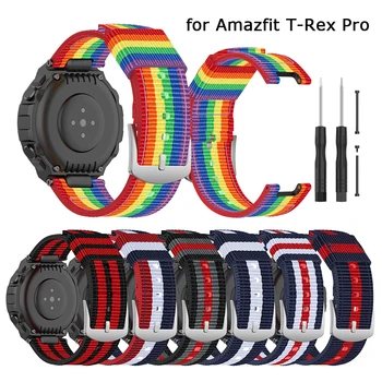 Tecido de Lona de Substituição de Banda para Huami Amazfit T Rex Pro SmartWatch Bracelete para o Xiaomi Amazfit T-Rex Alça de Punho Acessório